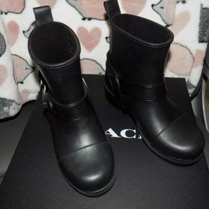 COACH Moto Rain BLACK Premium Rubber Upper Size 5